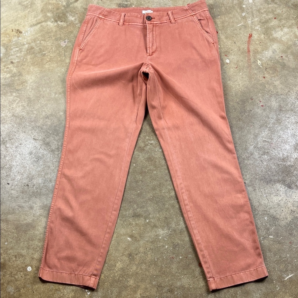 J. Crew Terracotta Chinos
Size: 2 (31 1/2” waist) please read description